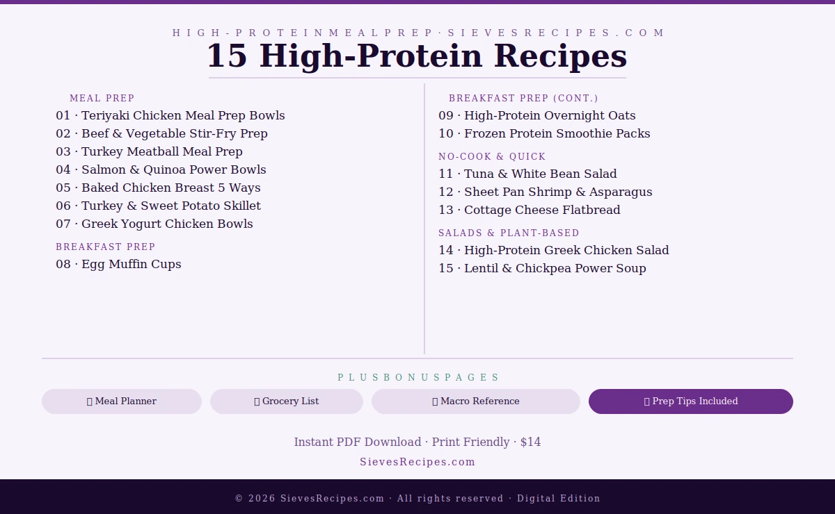 High-Protein Meal Prep — 15 Recipes to Fuel Your Week | Digital PDF - Image 3