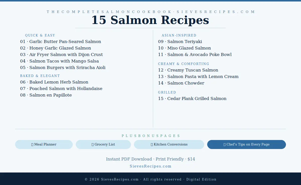 complete salmon cookbook — all 15 recipes list