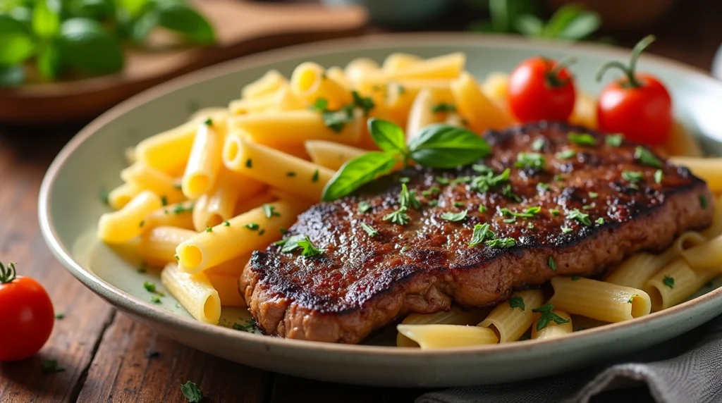 steak and pasta