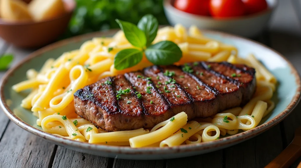 steak and pasta
